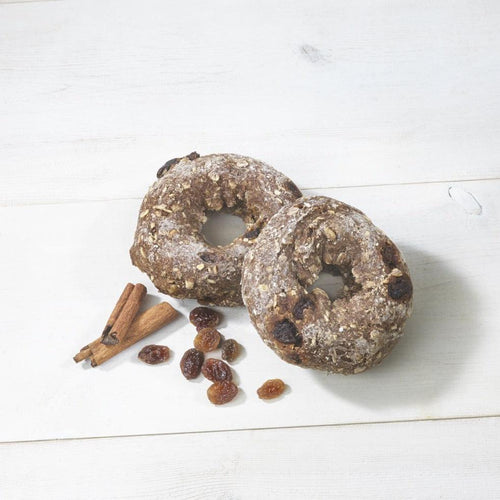 Cinnamon raisin bagels from rND Bakery. Gluten free and vegan. And delicious. 